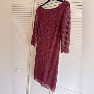 Calvin Klein Burgundy Lace Formal Dress